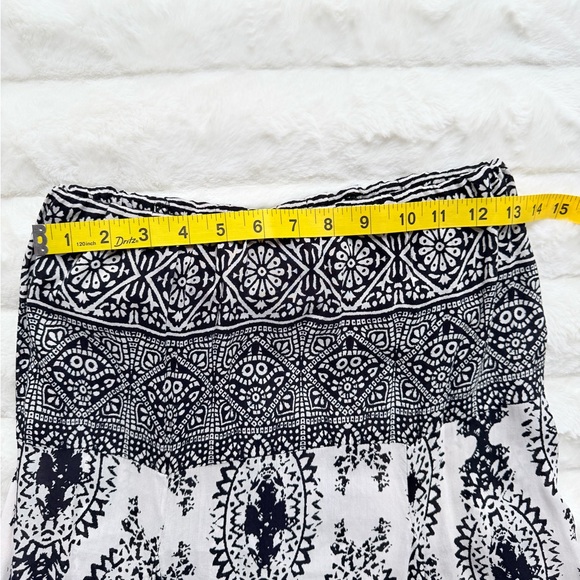 Free People Boho Strapless Maxi Dress Black Ivory Print Size S - Picture 9 of 10